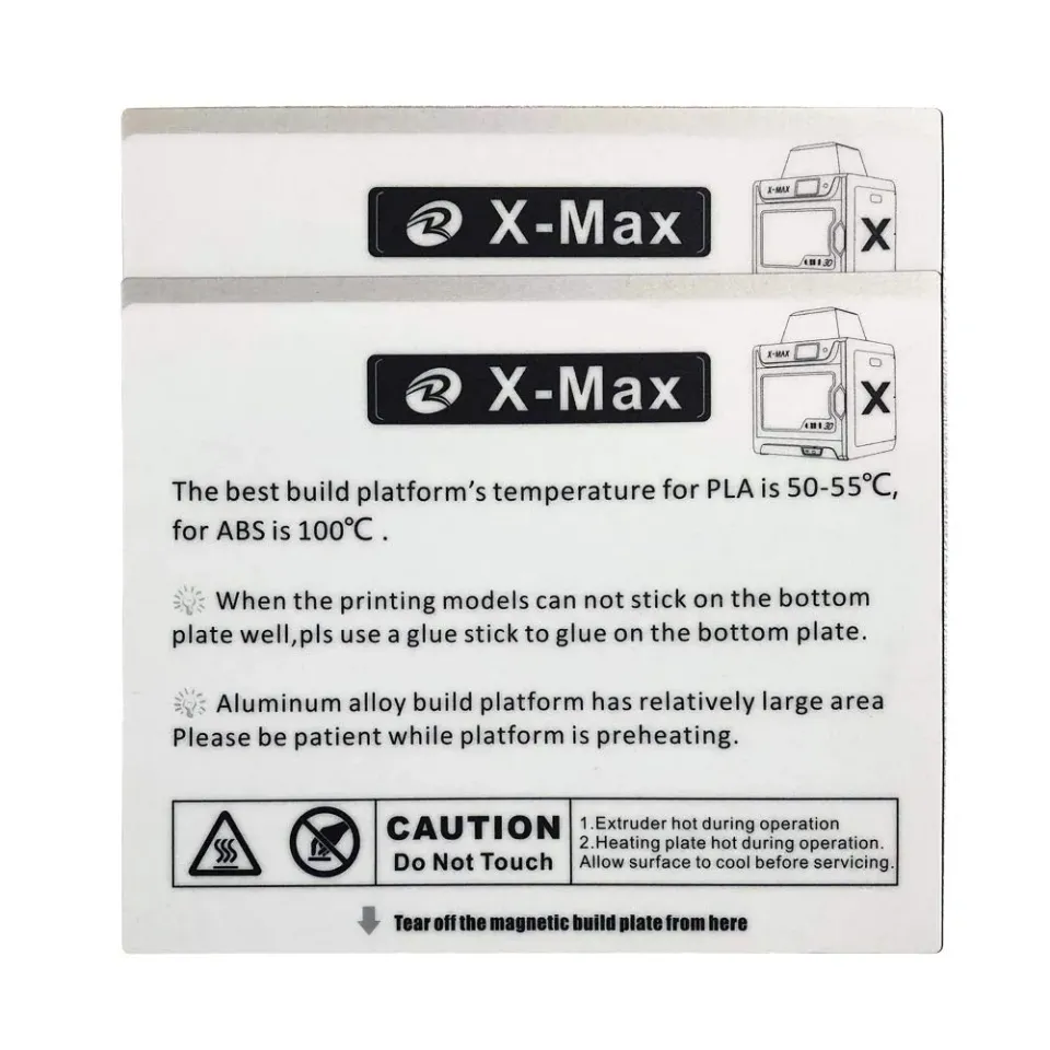 Qidi X-Max tulostusalustan tarra 2 kpl tarttuva