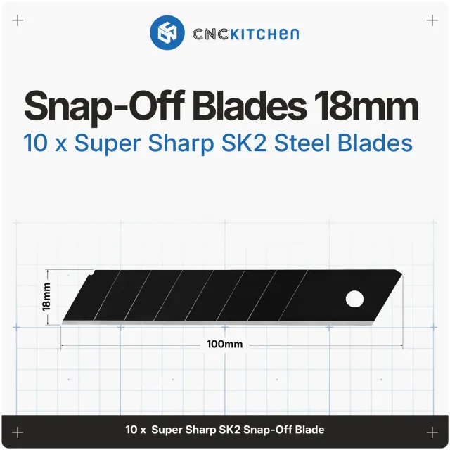 CNC Kitchen katkoterä SK2-teräs 10 kpl