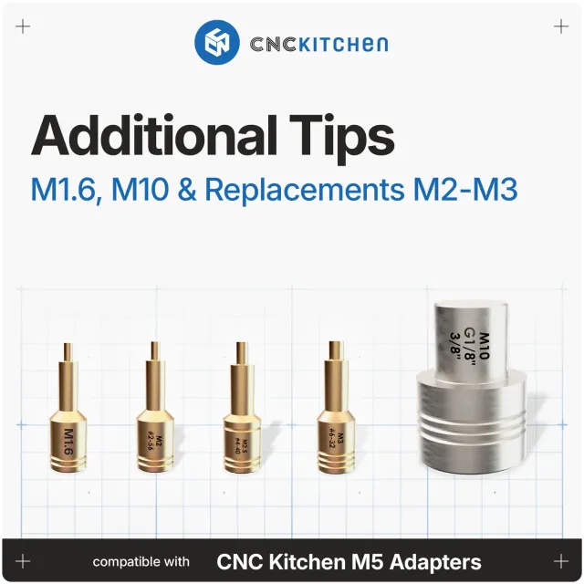 CNC Kitchen M5 asennuskärki kupari