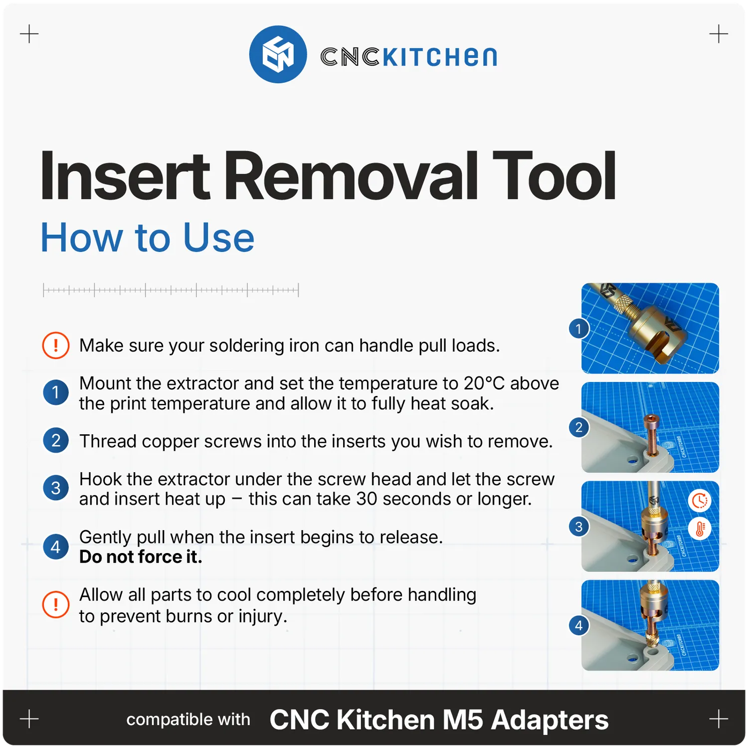 CNC Kitchen Insert Removal Tool V2 inserttityökalu M2-M3