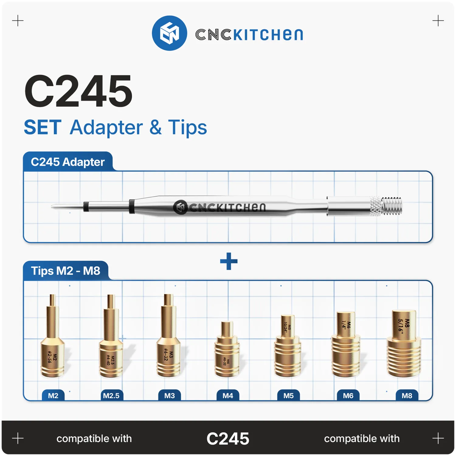CNC Kitchen M5 adapteri asennuskärjille
