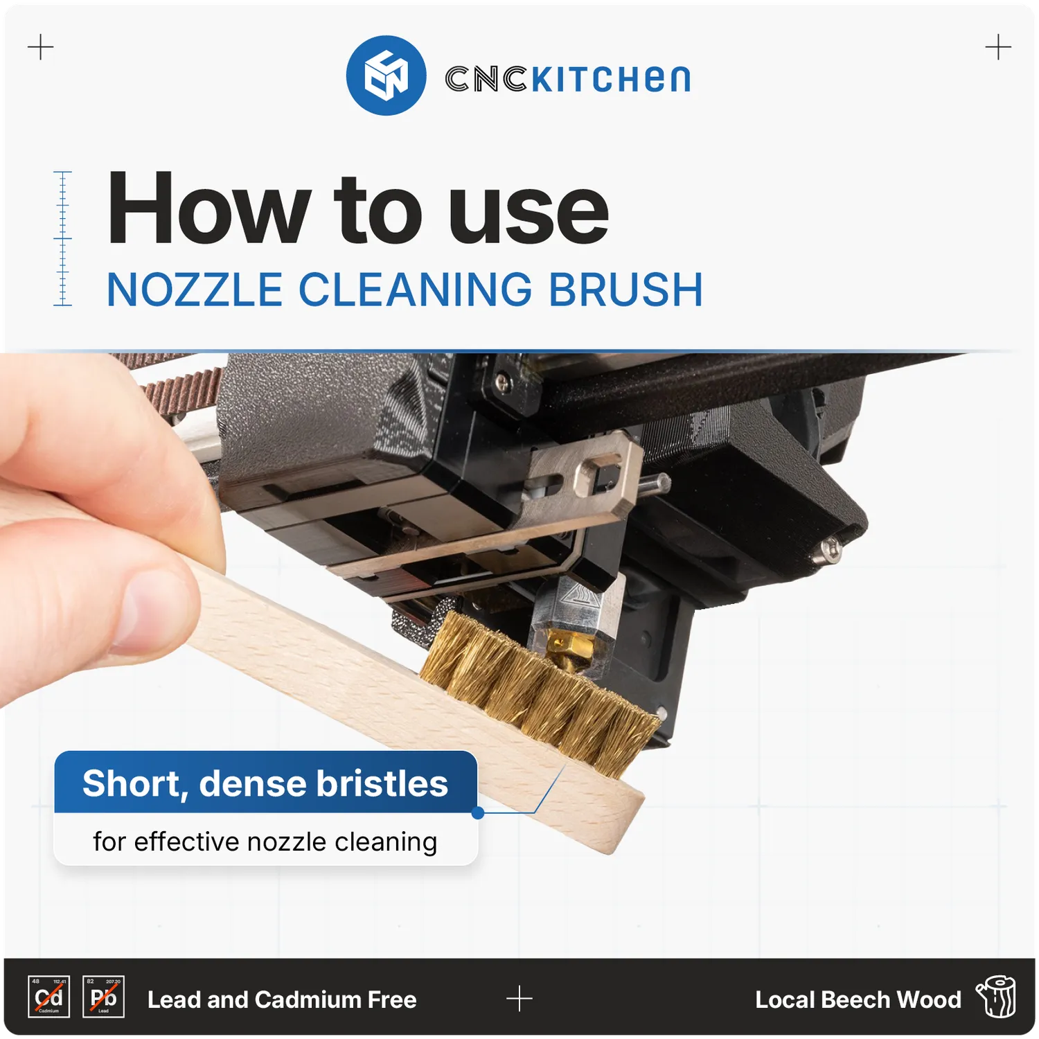 CNC Kitchen Nozzle Cleaning Brush messinkiharja