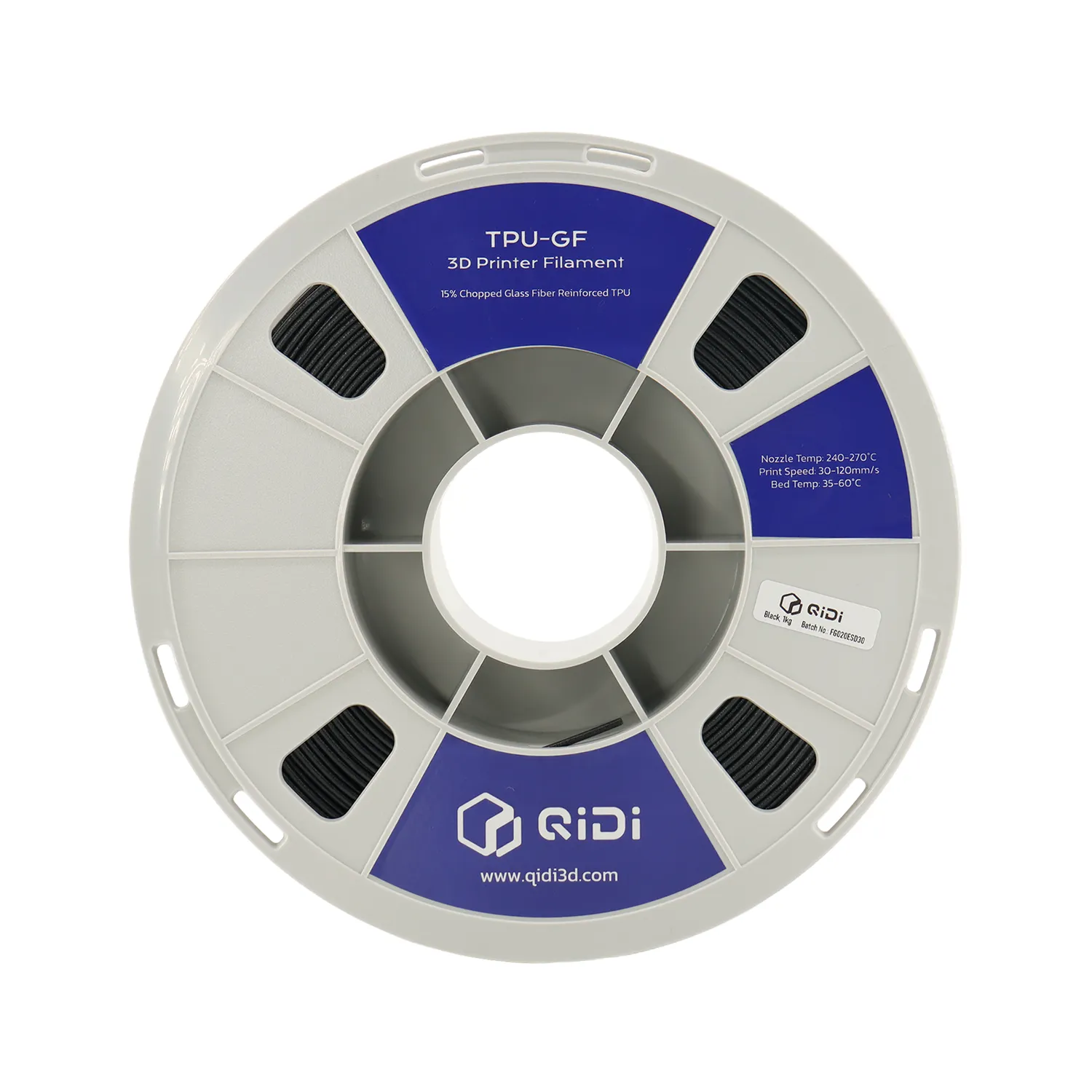QIDI Tech TPU-GF filamentti musta 1 kg lasikuitu