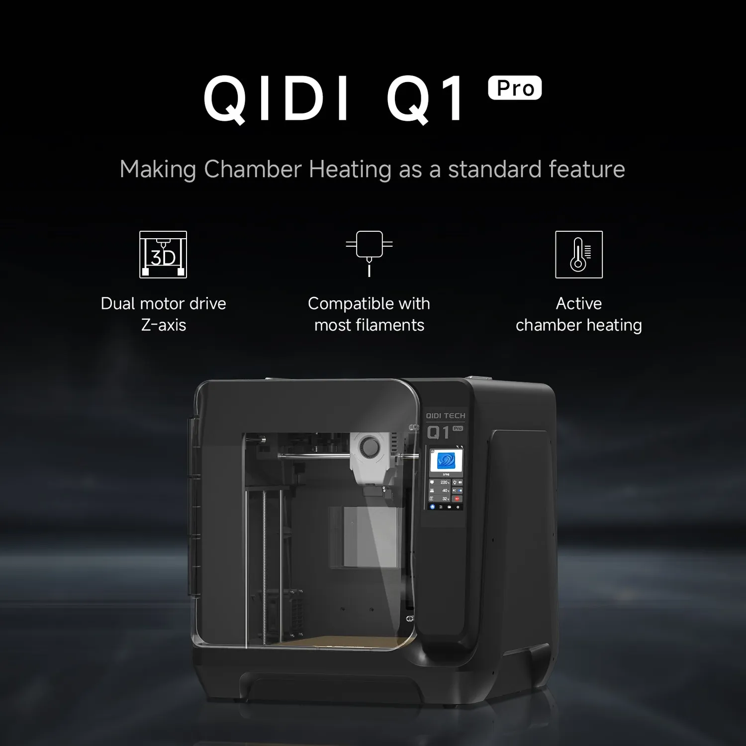 Qidi Q1 Pro 3D-tulostin 245×245×240 mm aktiivikammiolla