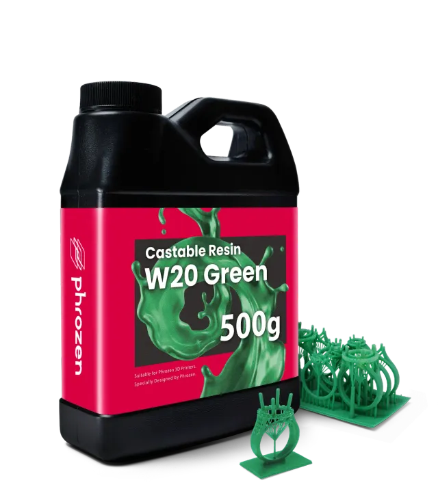 Phrozen Jewelry Castable W20 Resin Green valuhartsi 500 g koruille