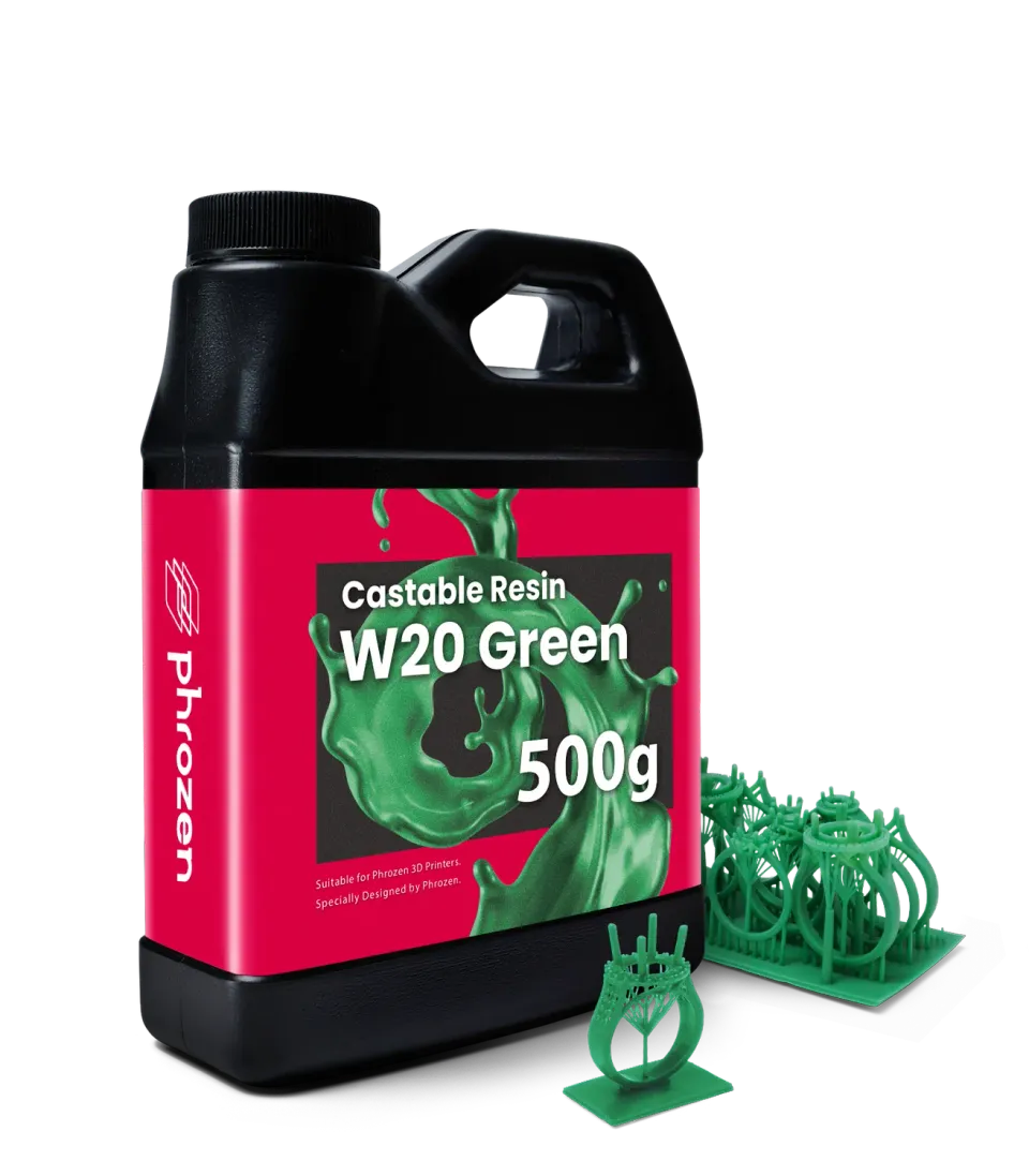 Phrozen Jewelry Castable W20 Resin Green valuhartsi 500 g koruille