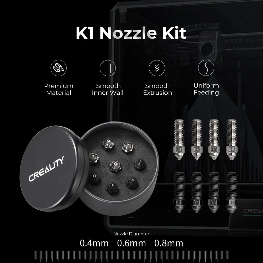 Creality K1 suutinsarja 0.4/0.6/0.8 mm kupariseos