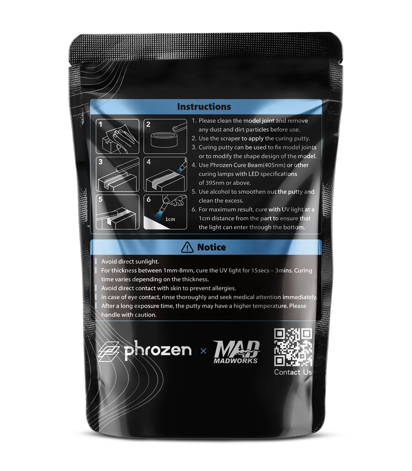 Phrozen Light Curing Putty valokovetteinen korjauskitti UV-kovetukseen